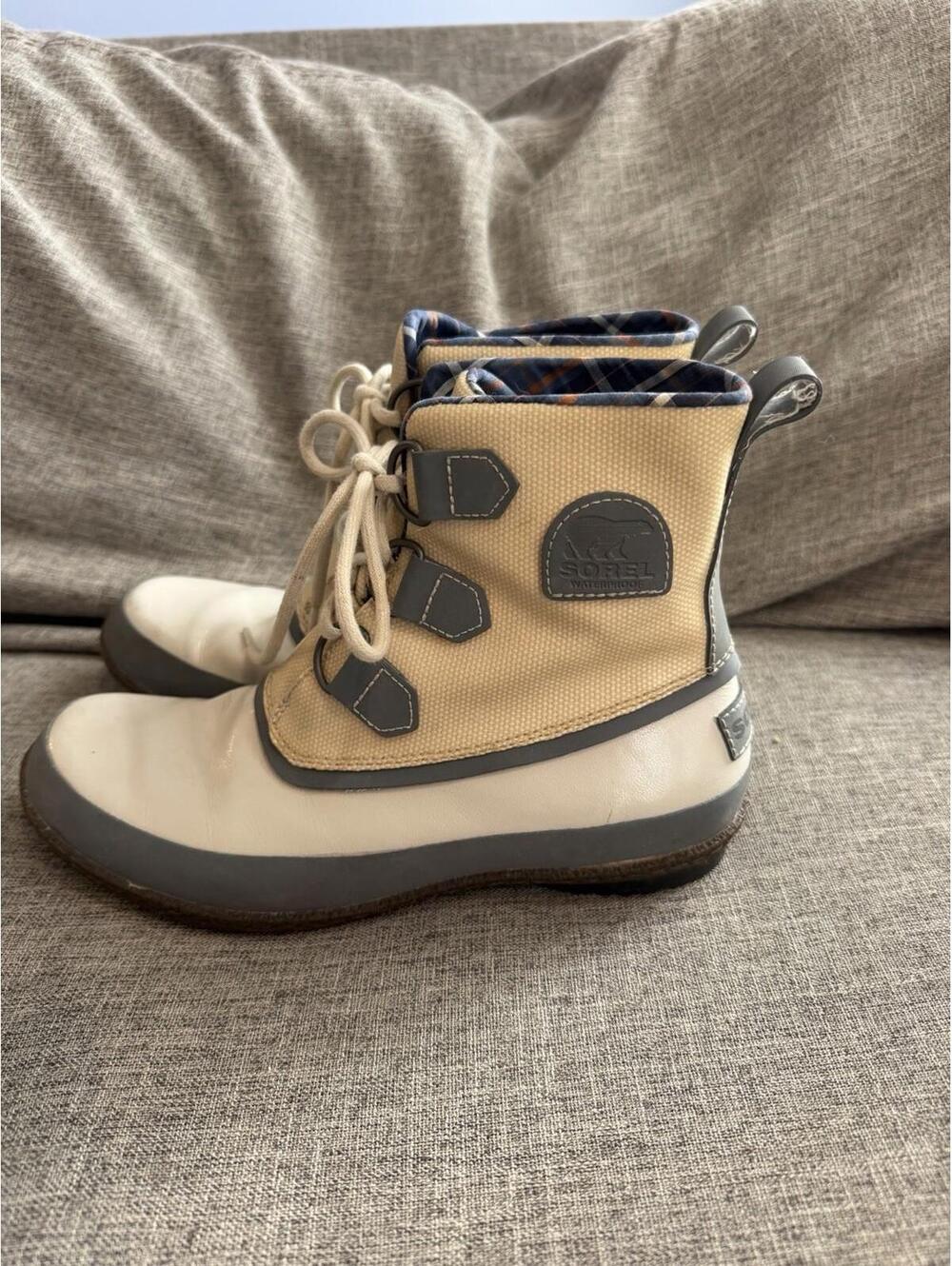 Sorel Joplin Rain Boot Womens Size 6.5 Waterproof Lace Up Duck Boot
